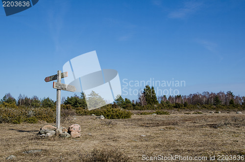 Image of Old weathered sign post