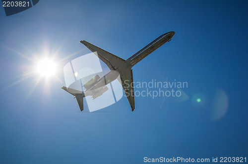 Image of jet approaching airport