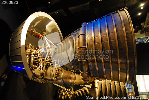 Image of space rocket thrust engine