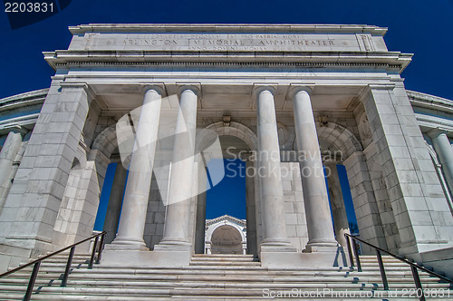 Image of View  of the Memorial Amphitheater at arlington cemetery 