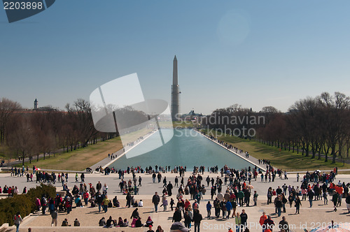 Image of Washington Monument in spring, Washington DC United States