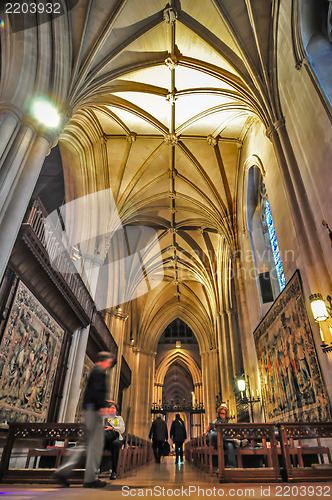 Image of interior of a national cathedral gothic classic architecture