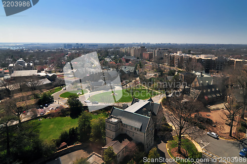 Image of aerial over us capital city - washington dc