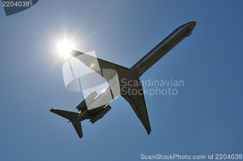 Image of jet approaching airport