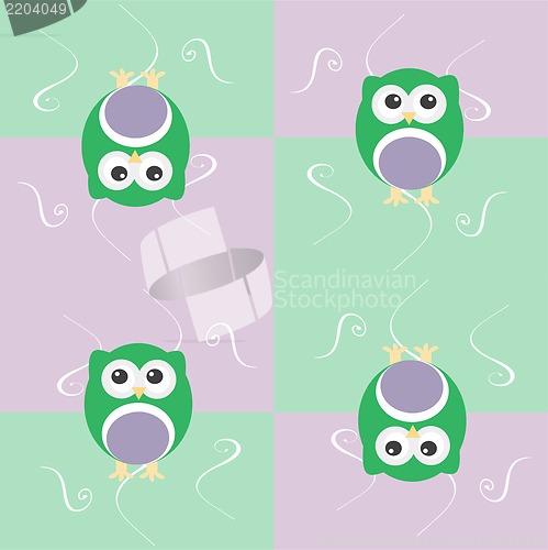 Image of Cute seamless owl background patten for baby kids