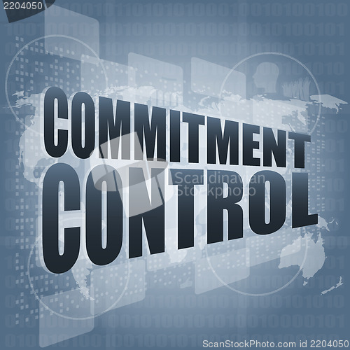 Image of commitment control on digital touch screen