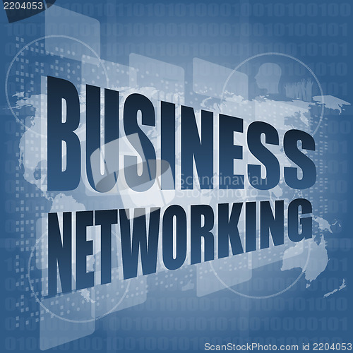 Image of business networking icon on digital screen