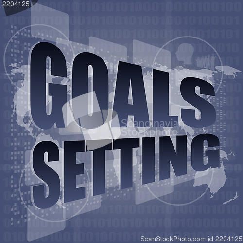 Image of Goal setting concept - business touching screen