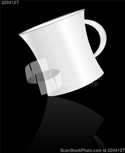 Image of white coffee cup on black background