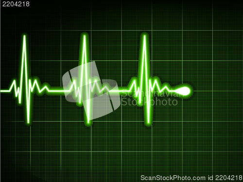 Image of Green heart beat. Ekg graph. EPS 8