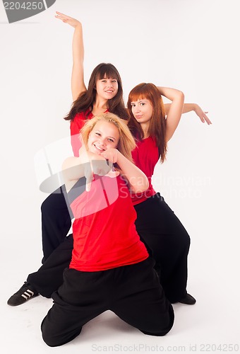 Image of Three pretty girls dancing