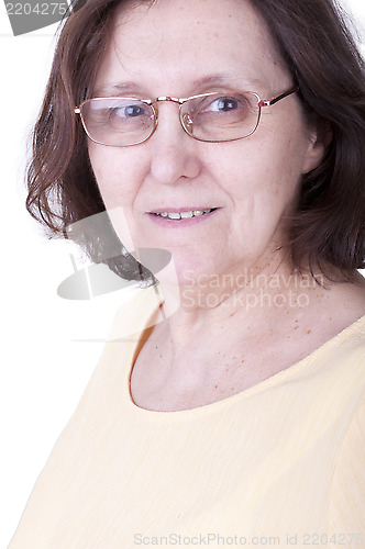 Image of smiling senior woman with glasses
