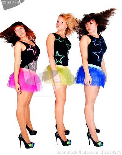 Image of Three pretty girls dancing