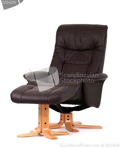 Image of Black recliner with footstool