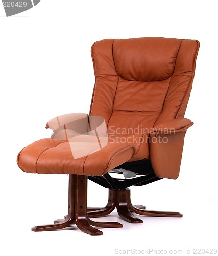 Image of Brown recliner with footstool