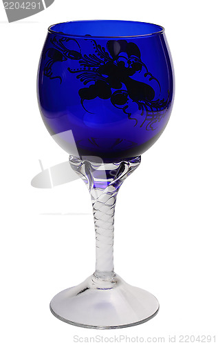 Image of Blue wineglass