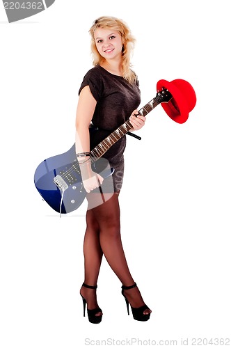 Image of Smiling girl with guitar