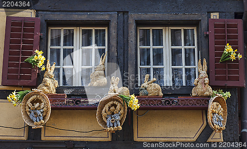Image of Window with Easter Decoration
