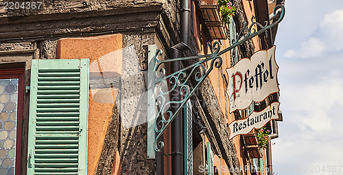 Image of Restaurant Sign in Colmar