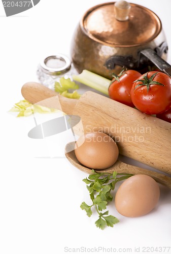 Image of still-life with vegetables