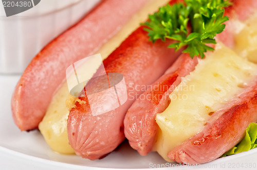 Image of sausages with cheese