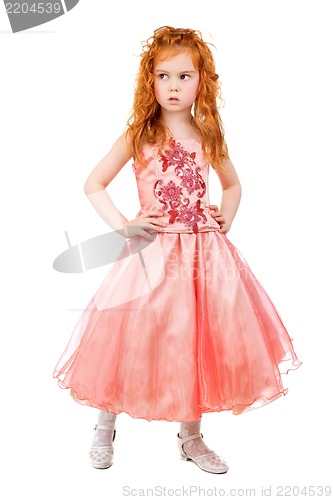 Image of Little girl in pink dress