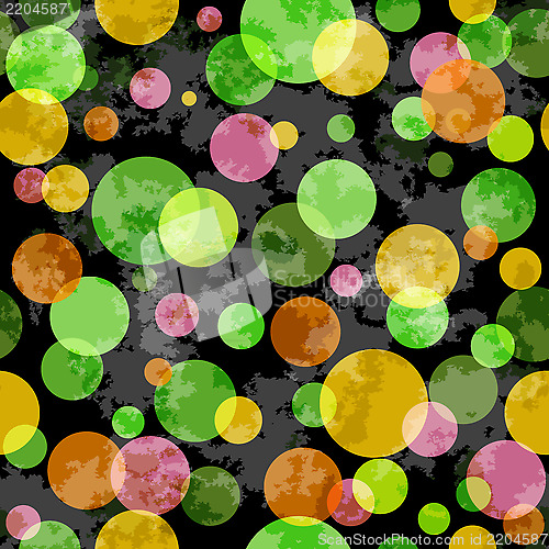 Image of Seamless grunge pattern with colorful balls