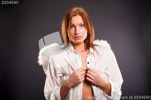 Image of young sexy woman with angel wings