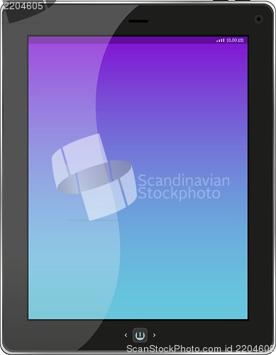 Image of Touchscreen tablet pc with blue screen