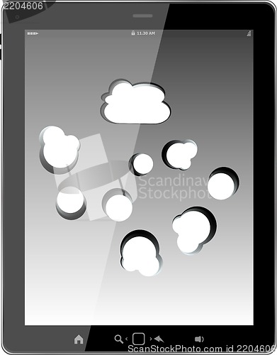 Image of Cloud-computing connection on the digital tablet pc