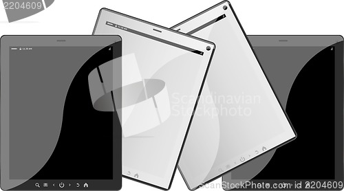 Image of Set of mobile electronic technics. tablet pc set