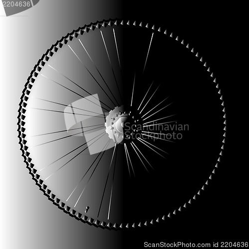 Image of Bike wheel on abstract background