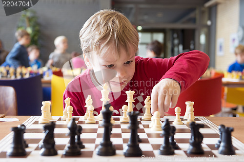 Image of Young chess player at a tournament