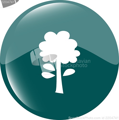 Image of Tree icon on round button collection original illustration