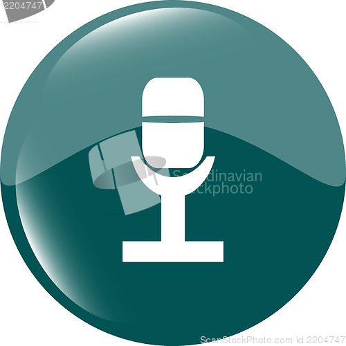 Image of Retro microphone icon glossy button