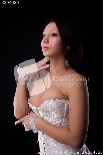 Image of Attractive woman in corset