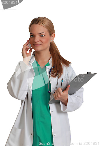 Image of Female Nurse on the Phone
