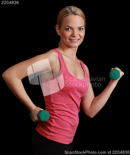 Image of Woman with Dumbbells