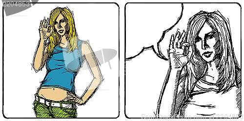 Image of Vector Sketch Woman