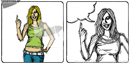 Image of Vector Sketch Woman