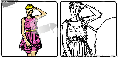 Image of Vector Sketch Woman