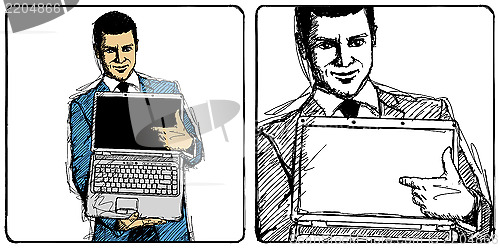 Image of Vector Sketch Businessman