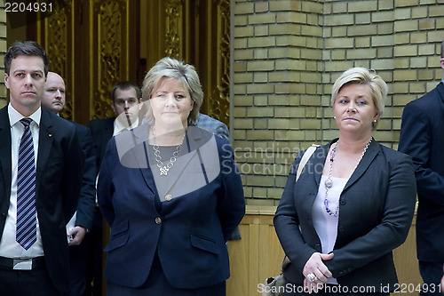 Image of Knut Arild Hareide, Siv Jensen and Erna Solberg