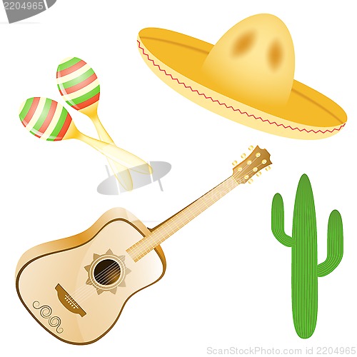 Image of Vector set of various Mexican images