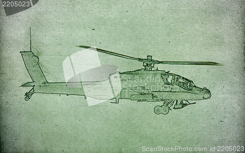 Image of Drawing of an Fighter Helicopter