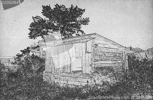 Image of Drawing of a small barn