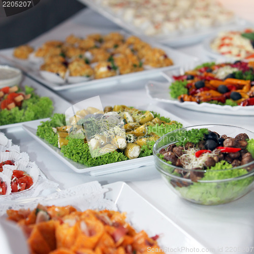 Image of Variety of cold vegetables on a buffet