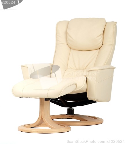 Image of Off-white recliner with footstool