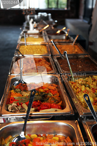 Image of Hot vegetables on a catered buffet