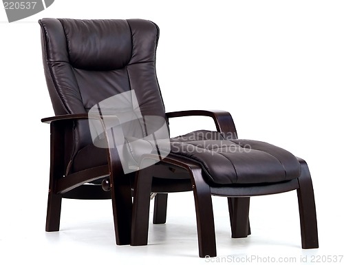 Image of Black leather recliner